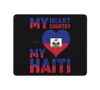 Mousepad, My Heart My Country My Haiti Tappetino da Gaming Lavabile Gaming Mousepad Multifunzionale Gaming Pad per Notebook Laptop 25X30Cm
