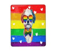 Mousepad, Rainbow LGBTQ Pride Love Is Love Maltese Dog Tappetino da Gaming Antisfilacciamento Tappetino per Mouse Personalizzato Tappetini per Il Mouse da Gioco per Pc Notebook 25X30Cm