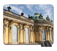 Mousepad, Schloss Sans Souci Germany Castle Potsdam Sculpture Tappetino per Mouse Ergonomico Tappetino Mouse Pad Liscia Tappetino da Gaming per Gaming Computer 25X30Cm