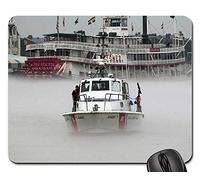 Mousepad, Us Coast Guard Patrol Boat Fog River Mouse Pad Liscia Tappetino Mouse Pad Bordi Cuciti Tappetino per Mouse per Gaming Ufficio 25X30Cm
