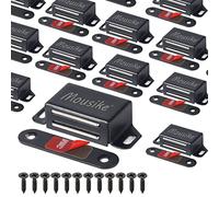 Mousike Magnete per Armadietto 15KG in Acciaio Inox Serratura Magnetica per Porta Armadio da Cucina Armadio Armadio Serratura per Cassetto Porta dell'Armadio (16Pack, Black)