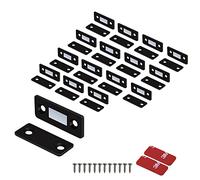 Mousike Magnetischer Türverschluss Ultradünne Schrankmagnete Edelstahl Schubladenmagnetverschluss für Schiebetürverschluss Küchenschrank Schrank Schrankschließer (confezione da 16, nero)