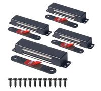 Mousike Serratura Magnetica per Porta Heavy Duty 40KG Magnete per Porta in Acciaio Inossidabile con Forte Serratura Magnetica per Armadio da Cucina Armadio Armadio per Porta (Nero Confezione da4)