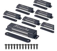 Mousike Serratura Magnetica per Porta Heavy Duty 40KG Magnete per Porta in Acciaio Inossidabile con Forte Serratura Magnetica per Armadio da Cucina Armadio Armadio per Porta (Nero Confezione da 8)