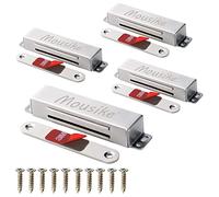 Mousike Serratura Magnetica per Porta Heavy Duty 40KG Magnete per Porta in Acciaio Inox con Forte Serratura Magnetica per Armadio da Cucina Armadio Armadio per Porta (Argento Confezione da 4 Pezzi)