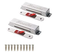Mousike Serratura Magnetica per Porta Heavy Duty 40KG Magnete per Porta in Acciaio Inox con Forte Serratura Magnetica per Armadio da Cucina Armadio Armadio per Porta (Argento Confezione da 2 Pezzi)