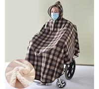 MOUSKE Mantello per sedia a rotelle in pile per adulti con cappuccio, abbigliamento per sedia a rotelle poncho invernale mantello per donne e uomini coperta calda per sedia a rotelle