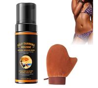 Mousse Autoabbronzante Abbronzatura Idratanti Naturale e Duratura, in Mousse scura finta con applicatore a guanto per il corpo