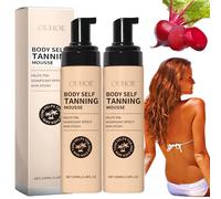 Mousse Autoabbronzante Corpo, Mousse Corpo Solare Istantanea Natural Glow, Mousse Abbronzante Naturale Senza Sole, Senza Aloni, Leggera E Ad Assorbimento Rapido, Non Appiccicosa (2 pz)
