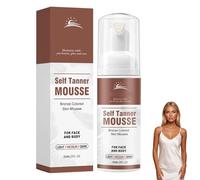 Mousse autoabbronzante per viso e corpo, abbronzante nutriente per un'abbronzatura naturale e senza macchie, bronzo, con olio di cocco, aloe vera (1, 60 ml)