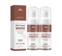 Mousse autoabbronzante per viso e corpo, abbronzante nutriente per un'abbronzatura naturale e senza macchie, bronzo, con olio di cocco, aloe vera (2, 60 ml)