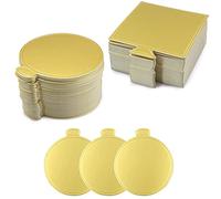 Mousse Cake Board Set Torta Dorato Cartone Vassoio Mini Cardboard Cake Bases 100 Pezzi Dessert Vassoio Mousse Cake Boards Vassoio in Cartone Dorato Mini Cake Dessert Display Vassoio Per Mousse,Cupcake