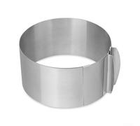 Mousse telescopica in acciaio inossidabile per anello per cottura circolare da 15,2 a 30,5 cm con scala, anello regolabile per torta per cheesecake, crostate, mousse, dessert, argento