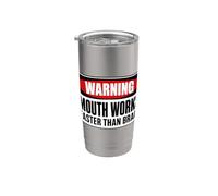 Mouth Works Faster Than Brain Funny Gen Z Yapping Meme Bicchiere termico in acciaio inox doppia parete
