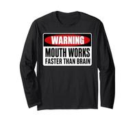 Mouth Works Faster Than Brain Funny Gen Z Yapping Meme Maglia a Manica