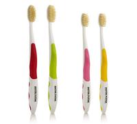 MOUTHWATCHERS - Spazzolino da denti manuali - Denti puliti per la famiglia - 4 Count - Setole filo filo argento - inventato da Doctor Plotka's