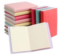 MOUYAT Confezione da 12 mini quaderni con smiley, 100 fogli tascabili con copertina in similpelle, 6 colori, piccoli quaderni per casa, ufficio, scuola viaggi, 8 x 10 cm