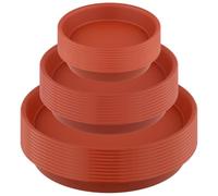 MOUYAT Set di 30 piattini rotondi in plastica per piante, 16 cm, 20 cm, 26 cm, sottovaso per vasi da fiori, per giardino, interni ed esterni, rosso