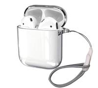 MouyouGlow Custodia Trasparente per Airpods 1/2, Custodia per AirPods 1/2 (2019) Custodia protettiva in TPC con moschettone, Cover di ricarica wireless visibile a LED antiurto per AirPods 1 e 2 Custo
