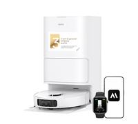 Mova E40 Ultra Robot Aspirapolvere e Lavapavimenti, Potenza 19000Pa, Tecnologia Mocio MaxiReach, Spazzola Laterale Antigroviglio, Stazione All-in-One, 75 Giorni di Pulizia Automatica,Bianco