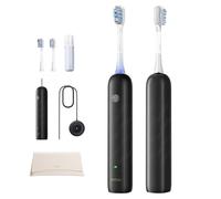 Mova Fresh Pro 3DClean Spazzolino elettrico conApp, Ricaricabile per adulti, 2 testine, custodia da viaggio, testina di ricambio 3in1 con supporto, 30giorni di durata della batteria, Nero Opaco