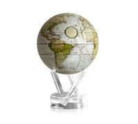 Globo MOVA Mappa Antiker terrestrischer Weiß del Mondo 4.5" con Base, Globo Rotante Alimentato a Energia Solare, Regalo Unico e Decorazione per Casa o Scrivania per Uomini, Donne, Bambini.