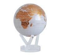 Mova Globo 6'' Bianco e Oro del Mondo con Base, Rotante Alimentato a Energia Solare, Geografico, Lucido, Perfetto per Decorazioni per Casa o Scrivania per Uomini, Donne, Bambini