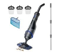 MOVA Handler V10 Aspiratore per Ogni Tipo di Piscina, Aspirazione 4.200 LPH, Testina di Aspirazione Trasparente, Autonomia 60 min, Asta Telescopica 1,8 m e Skimmer, Filtrazione ×2, Senza filo, IPX8