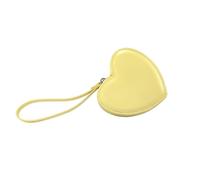 MOVDARL Borsa a forma di cuore in pelle PU, portamonete da donna, portafoglio carino a mano, portafogli per ragazze, Giallo, Taglia unica