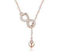MOVDARL Collana da donna in argento Sterling 925 con ciondolo a forma di amore infinito, collana da donna, regalo di gioielli raffinati, talla única, Agata