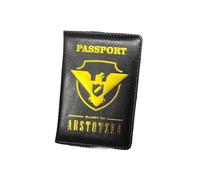 MOVDARL Custodia per passaporto in pelle PU per passaporti Glory to Arstotzka, Nero , Taglia unica