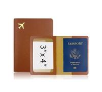 MOVDARL Custodia protettiva per passaporto da viaggio in pelle PU ispessita, Marrone, Taglia unica