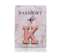 MOVDARL Moda Passaporto Copertura Protettiva Ricamo Lettera Modello Viaggio Passaporto Titolare Del Raccoglitore Regalo PU Custodia In Pelle Cover, A 1474 (K), Taglia unica