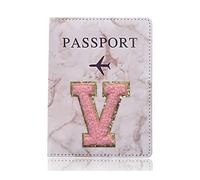MOVDARL Moda Passaporto Copertura Protettiva Ricamo Lettera Modello Viaggio Passaporto Titolare Del Raccoglitore Regalo PU Custodia In Pelle Cover, A 1485 (V), Taglia unica