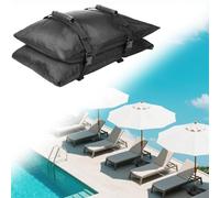 MOVDEET Sacco di sabbia per base dell'ombrello, 2 x 20,4 kg per esterni, sacchi di sabbia riempibili per base ombrellone a sbalzo, terrazza, bordo piscina (senza sabbia)