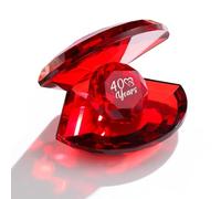 Movdyka Conchiglia di cristallo per 40° matrimonio di rubino per moglie, partner, coppie, regali 40 anni di matrimonio, romantico, ornamento per la decorazione della casa