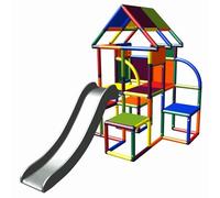 move and stic Lina Grande Casetta Palafitta/Casetta Giardino Torretta Gioco con Scivolo per Bambini Piccoli - 7 Colori Multicolore