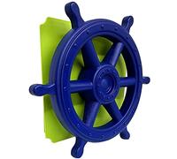 move and stic Piastra 40 x 40 cm, con funzione di gioco, piastra da gioco multifunzione con volante pirata, per torre di gioco (piastra 40 x 40 cm, verde mela con volante blu