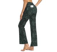 MOVE BEYOND Donna Pantaloni Bootleg da Yoga con 4 Tasche a Vita Alta Controllo di Pancia, Camouflage, XL