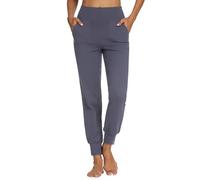 MOVE BEYOND Donna Pantaloni Jogger con 4 Tasche, a Vita Alta Pantaloni Sportivi Allenamento con Polsino, Grigio, L