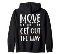 Move Get out The Way - Divertente Giornata di sensibilizzazione sul Bastone Bianco Felpa con Cappuccio