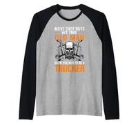Move Over Boys Let This Old Man Trucker Funny Truck Driver Maglia con Maniche Raglan