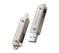 MOVE SPEED Chiavetta USB SSD da 512 GB - Dual Drive Type C + USB 3.2, 130 MB/s, compatibile con Thunderbolt 4 per iPhone 16 Serie, Android Phone, MacBook/Pro/Air