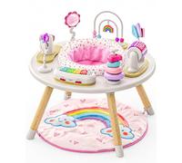Move2Play - Centro attività per bambini 4 in 1, design ispirato ai Montessori, 8 giocattoli interattivi, tempo della pancia, esersaucer, maglione, 3-6+ mesi, essenziale per il bambino (tappetino