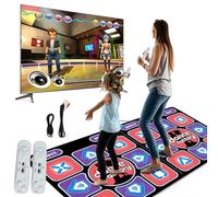 Movehii Tappetino da ballo 2 in 1 per TV e PC con 2 controller di gioco | Tappeto Da Danza Led Con Luce/100 Canzoni/3 Modalità Di Gioco,Per Fitness, Danza, Yoga E Festa Di Famiglia
