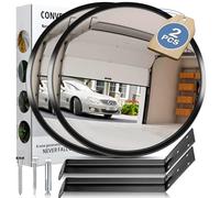 moveland 2 specchi per garage - Specchietto convesso regolabile 30 cm - Specchietto grandangolare - Specchietto parabolico acrilico - per garage, traffico, vialetti, ufficio, cortile, magazzino