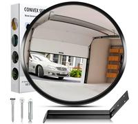 Moveland Specchietto Convesso Regolabile, 30 cm, Grandangolo, Rotondo, in Acrilico, Parabolico, per Garage, Traffico, Vialetti, Ufficio, Cortile, Magazzino (130 Gradi)