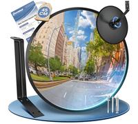 moveland Specchietto convesso regolabile, 45 cm, grandangolo, convesso, rotondo, in acrilico, parabolico, per garage, traffico, vialetti, ufficio, cortile, magazzino (convesso a 180 gradi)