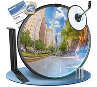 moveland Specchio Convesso 50 cm - Regolabile In Acrilico (Specchio Stradale) - Parabolo Grandangolare Per Vialetti, Garage, Cortile E Traffico (Supporto Interno/Esterno, 180° Ampio Angolo)