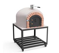 MOVELAR - Forno a legna da ardere per esterni, modello GRAN CANÁRIA (bianco, 586 x 100 x 100 cm) isolato con sughero e 3 coperture in ceramica